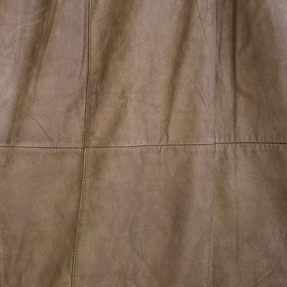 Vintage Genuine Leather High Rise Pencil Skirt Jacqueline Ferrar Brown Small - Picture 6 of 8